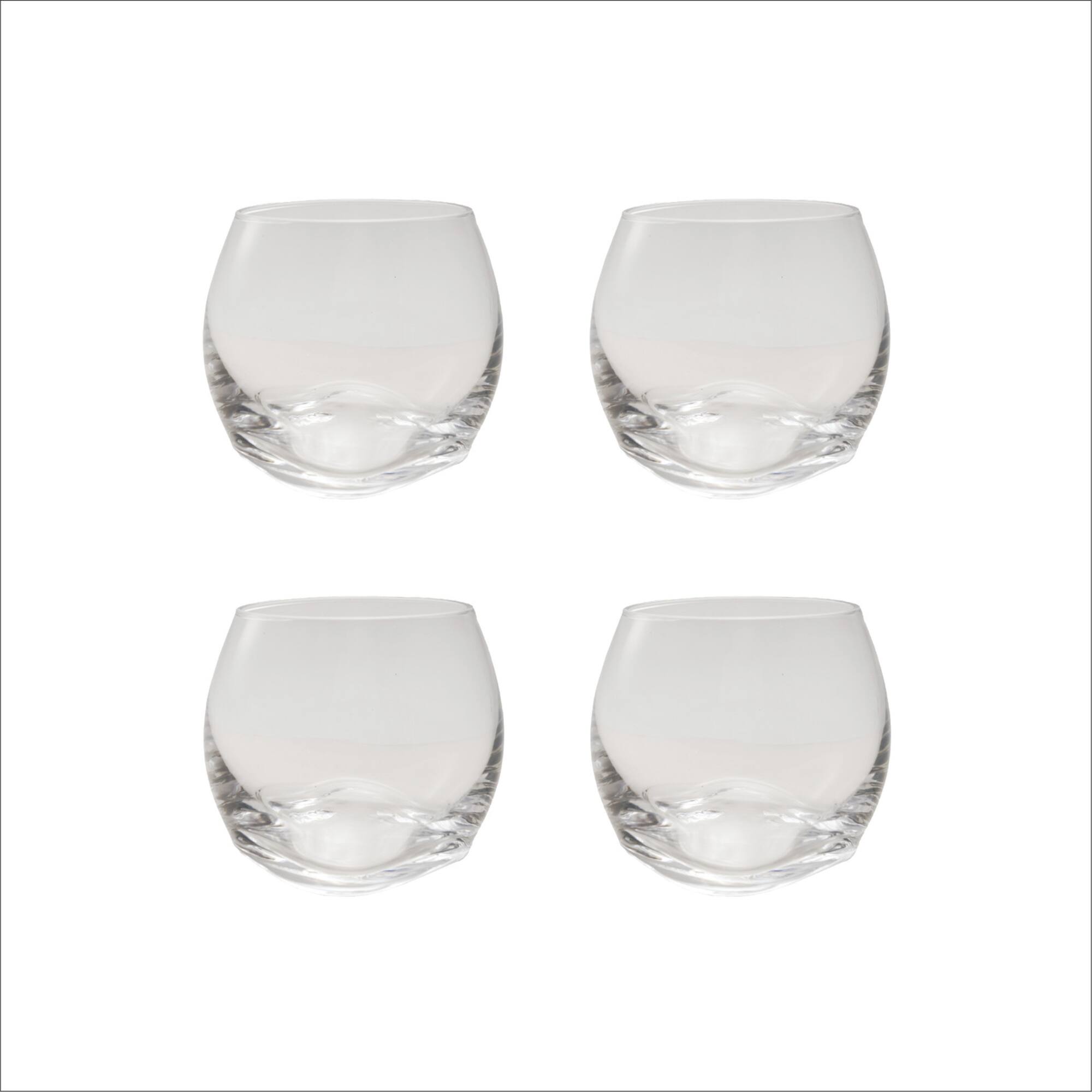 Hello Honey 6-Ounce Whiskey Glass, Clear, Set of 4
